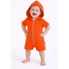 Chicsy Baby Unisex Bebek Yazlık Kapüşonlu Tulum Pamuklu Fermuarlı Tulum