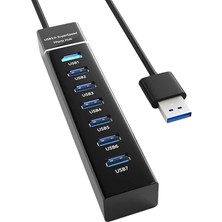 Misda Store PX-3017 Onezero 1.2 Metre Usb3.0 Hub, 7 Port USB 3.0 Çoklayıcı, USB Çoklayıcı Siyah, 7 Port USB Hub
