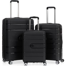 Ççs 5247 Polipropilen Kırılmaz 3 Lü Valiz Seti Büyük Orta Küçük