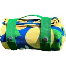 Misda Store Badger Limon Desenli Artha Piknik Örtüsü 150X150 Cm, Dayanıklı Kamp Ekipmanları, Kamp Aksesuarları