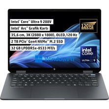 Misda Store Omnibook Ultra Flip X360 | Intel Core Ultra 9 288V | 32 GB Ram | 2 Tb SSD | Intel Arc Graphics | 14 Inç 2.8k 2880X1800 OLED 400 Nits 120 Hz Dokunmatik/touchscreen | Windows 11 | Notebook | B46ZDEA