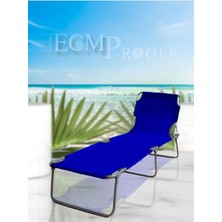 Misda Store Proger Yastıklı Katlanır Kademeli Kampet Şezlong - Saks Mavi