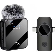 Misda Store Kablosuz Yaka Mikrofonu Tekli Mikrofon iPhone 15 16 17 ile Uyumlu Type-C/lightning Portlu Telefon Pc Tablet Video Kayıt Röportaj Canlı Yayın Vlog Kablosuz Mikrofon 1028