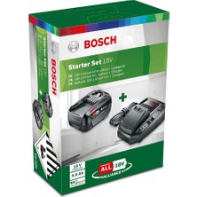 Misda Store Home And Garden 18 V Başlangıç Seti, Siyah, Pba 18 V 6.0 Ah W-C Batarya ve AL1830 Cv Şarj Cihazı, Sistem Aksesuarları