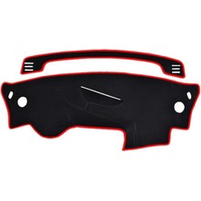 Misda Store Torpido Koruma Halısı Siyah Kenar Renk Kırmızı Kia Ceed 2013 ile Uyumlu