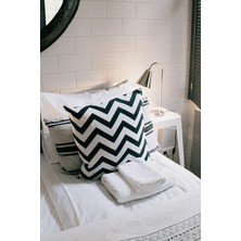 İz Home Premium Zik Zak Kırlent Yastığı 350 gr Yıkanabilir Siyah Beyaz %100 Silikon Dolgu 9 Farklı Ölçü