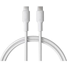 Misda Store Type C-C Power Delivery Hızlı Şarj Kablosu, Beyaz Kablo, Beyaz/beyaz Uçlar (150 Cm)