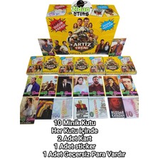 Emrah Gültekin Artiz Treni Popüler Oyuncular Kart Seti 10 Mini Kutu Koleksiyon Kart Sticker Eğlenceli Oyun