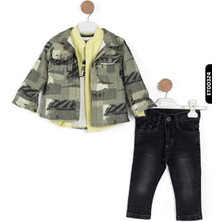 Top Kids Polo Yakalı Düğmeli Fleto Cepli 4lü Erkek Çocuk Alt Üst Takım 6-36 Ay 1143