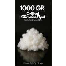 İz Home 1 kg Orijinal Silikonize Elyaf | Yastık, Kırlent, Oyuncak, Bulut Tavan | Ekstra Yumuşak Esnek Form