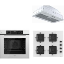 Ferre Flowart (QBL63CB SS206 D051 ) Beyaz Ankastre Set