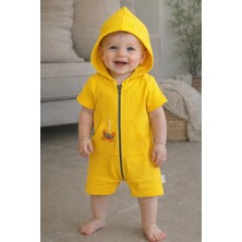 Chicsy Baby Unisex Bebek Yazlık Kapüşonlu Tulum Pamuklu Fermuarlı Tulum