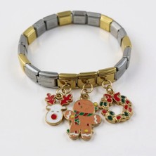 Sibelya Aksesuar Çelik Italyan Charm Bileklik – Yılbaşı Figürlü