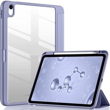 Misda Store Air 11INÇ M2/m3 2025-2024 ile Uyumlu Kılıf Grafiti Şeffaf Kalem Bölmeli Lavendery Gray