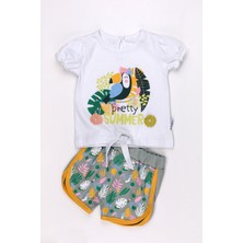Chicsy Baby Chicsy Babay Kuş ve Çiçek Desenli Tişört ve Çiçek Desenli Kapri 2’li Bebek Takım