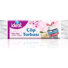 Misda Store Büzgülü Beyaz Sabun Kokulu Orta Boy Çöp Torbası 10'lu 50X60 Cm, Sızdırmaz & Dayanıklı, Kolay Bağlanabilir, Geri Dönüştürülebilir Çöp Poşeti, Ofis, Restoran, Market, Okul, Bahçe, Mağaza, Fabrika