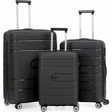 Ççs 5247 Polipropilen Kırılmaz 3 Lü Valiz Seti Büyük Orta Küçük