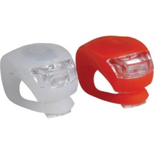 Misda Store Set Silikon Bisiklet Ikaz Uyarı Işığı 3 Farklı Yanma Modu, Kırmızı Beyaz