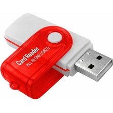 Misda Store Pc Için USB Sd Kart Okuyucu, Micro Sd Karttan USB Adaptörüne, Kamera Için Ms Duo/micro Ms Kart Okuyucu Hafıza Kartı Okuyucu, Pc/dizüstü Bilgisayar Için Kart Okuyucu Kırmızı