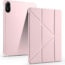Misda Store Redmi Pad 2 Kılıf Silikon Kalem Bölmeli Standlı Tablet Kılıf Rose Gold