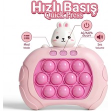Bbsky Yeni Nesil Tavşan Figürlü Işıklı Sesli Elektronik Pop It Game - Hızlı Basma Yarışı El Konsolu - Çocuklar Için Eğitici Interaktif Stres Oyuncağı - Doğum Günü Hediyesi Popit Oyun Konsolu