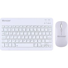 Misda Store Tablet ve Telefonlar Için Türkçe Q Bluetooth Klavye ve Mouse Set - AL3476 (Beyaz)