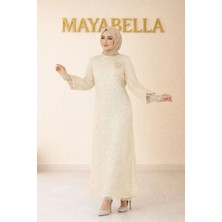 Maya Bella Şifon Pul Payetli Tesettür Abiye