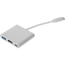 Misda Store 4962 USB 3.1 Type C To HDMI USB 3.0 Dönüştürücü Adaptör Kablosu (Laptop Için)