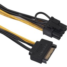 Misda Store To 6+2 Pin 8 Pin Ekran Kartı Power Çevirici Kablo Bakır 20CM