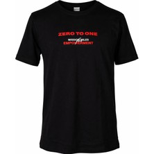 Trender 26YDT1000024 Siyah Erkek T-Shirt Zero To One O Yaka