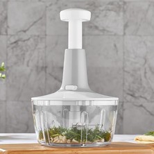 Leaf Shop Home Manuel Üstten Basmalı 3 Bıçaklı Kilitlenebilir Meyve Sebze Doğrayıcı El Rondosu