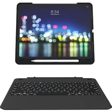 Misda Store Slim Book Go 12.9 3.nesil iPad Pro Klavyeli Kılıf Ingilizce