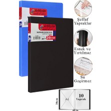 Artlantis Siyah Mavi Sunum Dosyası 20 Li 2 Adet Poşet Dosyalı Katalog Dosyası 20 Poşetli Kendinden Dosya Plastik Kapaklı