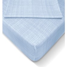 Misda Store Turca Ranforce 160X200 cm Lastikli Çarşaf Seti Açık Mavi AT7617