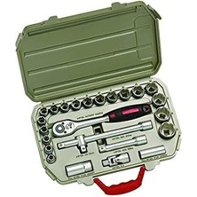 Misda Store Crescent CTK25EU Profesyonel Lokma Anahtar Takımı, 1/2", 25 Parça, Metrik