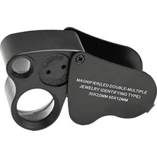 Misda Store 30X 60X Ikili Küçük Yakın Büyüteci LED Aydınlatmalı Lup Büyüteç