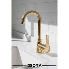 Esora Full Gold Detay Lüx Lavabo Bataryası Çeşmesi