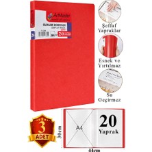 Artlantis Kırmızı Sunum Dosyası 20 Li 3 Adet Poşet Dosyalı Katalog Dosyası 20 Poşetli Kendinden Dosya Plastik Kapaklı