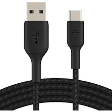 Misda Store Boost Şarj Örgülü Usb-C Kablosu 3 M, Siyah