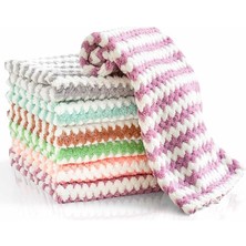 Leaf Shop Cleanıng | Yumuşak Doku | Puf Bez | Süper Emici Sihirli Mutfak, Bulaşık Tezgah Bezi | X3 Adet - Zikzak Desen