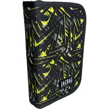 Leaf Shop Cover -Sert Kapaklı Lastikli Kalemkutu (Sarı Geometrik)