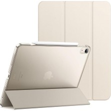 Leaf Shop iPad Air 13INÇ M2 ile Uyumlu Kılıf Pu Deri Smart Kalem Bölmeli Standlı Case A2898 A2899 A2908, Gold