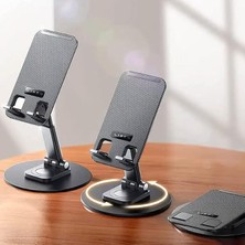Leaf Shop Ayarlanabilir Tablet ve Cep Telefonu Standı Kendi Etrafonda 360 Derece Dönebilen Alüminyum Masaüstü Çok Amaçlı Telefon Dock Tutucu