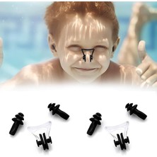 Leaf Shop 2 Takım Siyah Kulak ve Burun Tıkayıcı Havuz Seti | Silikon Yüzücü Tıkaç Seti – Burun Klipsi & Kulak Tıpası | Yetişkin & Çocuklar Için | Yüzme, Duş, Sörf ve Su Sporları Için | Saklama Kutulu