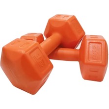 Leaf Shop Spor 3 kg Turuncu Dambıl Seti 3 kg x 2 Adet Toplam 6 kg Ağırlık Seti