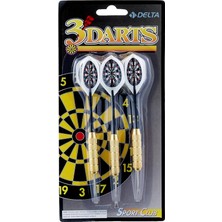 Leaf Shop Dart Oku (3’lü Set) - Çelik Uç + Pirinç Gövde + Renkli Kanat - Dart Oku Seti, 22 gr