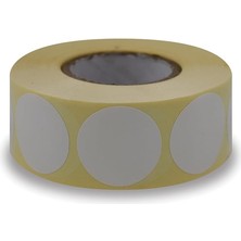 Misda Store Etiket 30MM Çap Ruloda 1000 Adet 40MM Kuka Çapında Baskısız Nokta Etiketi