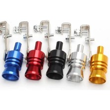 Leaf Shop Aparatlı Islık Sesli Orta Egzoz Ucu Turbo Sesi (Krom-Gri)