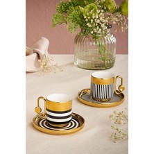 Leaf Shop Istanbul Porselen Hare 6 Kişilik Kahve Fincan Takımı 90 ml