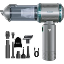 Leaf Shop Ahv-10 Kablosuz Taşınabilir Araç Içi El Süpürgesi 15000PA Güçlü Vakum - Gri